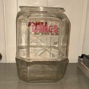 Vintage Authentic Lance Crackers Glass Store Countertop Display Cookie Jar
